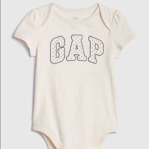 NFS.  Gap logo onesie bodysuit ivory white dots
